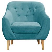 Poltrona 1c Norway Felpa Turquesa 85x87x90