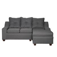 Seccional Viena 3 cuerpos  Derecho Tela Gris  oscuro 195 155 x90