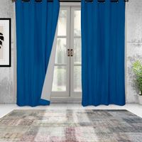 Set 2 Cortinas B.O Microfibra Azul