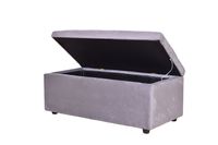 Banqueta Baul Felpa Gris  100x50x45 cm