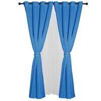 Set de cortinas 8 pzas Amalia Azul 140x225