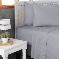 Jgo.Sábanas Polycotton King -144 hilos 4 piezas - Gris