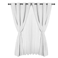 Set Cortinas 8 Piezas Yasmin Blanco