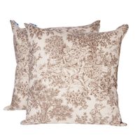 Set 2 Cojines Lona Española 50x50 Paisaje CHOCOLATE