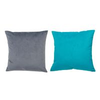 Set 2  Cojines Felpa combinados 40x40  Ivory y Turquesa