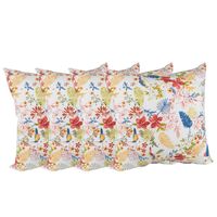 Set 4 cojines Lona Española Pajaritos  50x50 azul