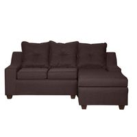 Seccional Viena 3 cuerpos  Derecho Tela Chocolate 195 x 155x90