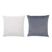 Set 2 Cojines Felpa combinados 40x40 Ivory y Gris