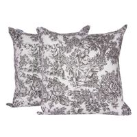 Set 2 Cojines Lona Española  50x50 Paisaje Negro