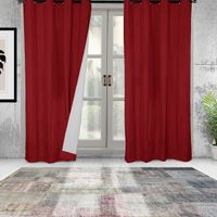 Set 2 Cortinas B.O Microfibra Rojo