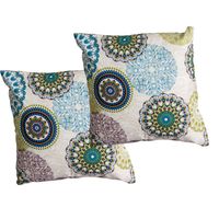 Set 2 cojines Lona Española Mandala 50x50 Verde