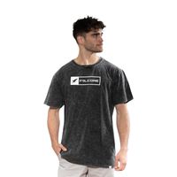 Polera Orgánica Acid-Wash Rectangular Logo Hombre Falcone