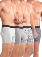 Bóxer Medio Viscosa Gris Melange Pack 4 Mota