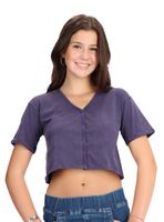 Crop Top Juvenil Con botones Caffarena