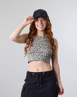 Polera Top Halter Mujer tejido leopardo Polemic