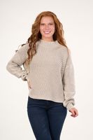 Sweater mujer algodon con proceso beige Polemic