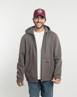 Poleron con cierre y gorro Invierno Café POLEMIC