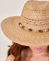 Sombrero Playero Mujer De Paja natural Beige Polemic