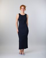 Vestido largo Negro Halter Rib Fantasy Negro Polemic