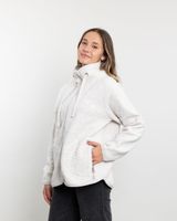 Poleron mujer polar sherpa Textura hot print Crema Polemic