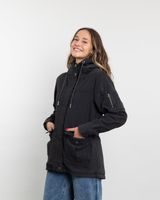 Chaqueta gabardina mujer con interior Sherpa Negro Negro Polemic