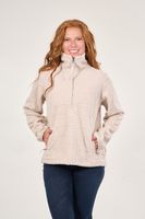 Poleron sherpa hot print medio cierre Crudo mujer Polemic