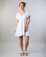 Vestido Smock Crep Manga ancha Blanco Polemic