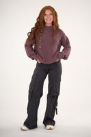 Pantalon cargo Twill wide leg Negro VW4720 Mujer Polemic