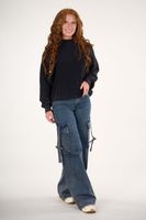 Pantalon cargo Denim wide leg Azul VW4722 Mujer Polemic