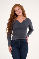 Polera manga larga rib procesada Gris VW1773 Polemic