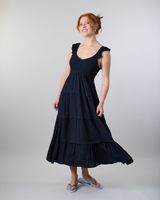 Vestido largo Smock Crep Negro Polemic