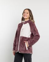 Poleron mujer Polar Shaggy Bonded con gorro Burdeo Polemic