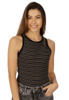Polera Lia II Rayada Negra-Blanca Divino Jeans