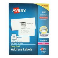 1400 ETIQUETAS AUTOADHESIVA AVERY 5162 - 100HJS CARTA BL