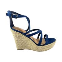 Sandalia Plataforma Slip On Via Uno Mujer Azul