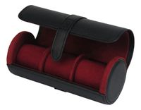 Caja Estuche De Viaje 3 Relojes Interior Terciopelo Rojo