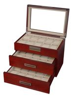 Caja 30 Relojes Madera Chapa De Roble Interior Terciopelo