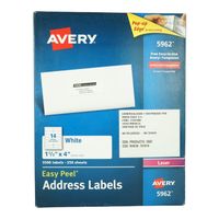 ETIQUETAS AVERY 3,4X10,2 CM AUTOADHESIVA 5962 CARTA
