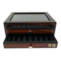 Caja de Lujo Madera Ebano para 16 Lapiceras