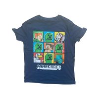 Polera Minecraft Cuadros Personajes Azul Hombre