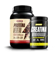 PACK PROTEÍNA VEGETAL CAPUCCINO + CREATINA MONOHIDRATADA 300GR SIN SABOR - GOHARD