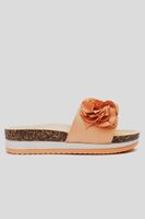 Sandalia Mujer Naranjo Flowers Chancleta
