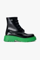 Botín Cuero Atenea Negro Verde Landazuri