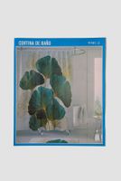 Cortina de Ducha Con Argollas Blanca Estampado Chinitown