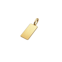 Colgante Oro Miel 18kt Placa Rectangular Lisa