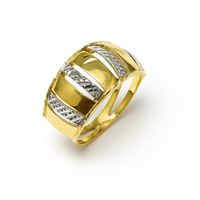 Anillo Oro Amarillo 18kt Prisma Bicolor