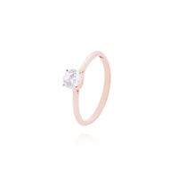 Anillo Oro Miel 18kt Solitario Clásico