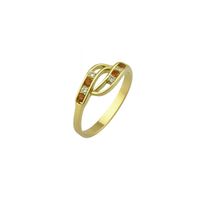 Anillo Oro 18kt Ondas Bicolor Circonita