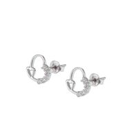 Aros de Plata Esterlina 925 Corazón y Circonita