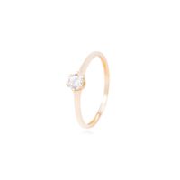 Anillo Oro Amarillo 18kt Solitario con Engaste de Corona